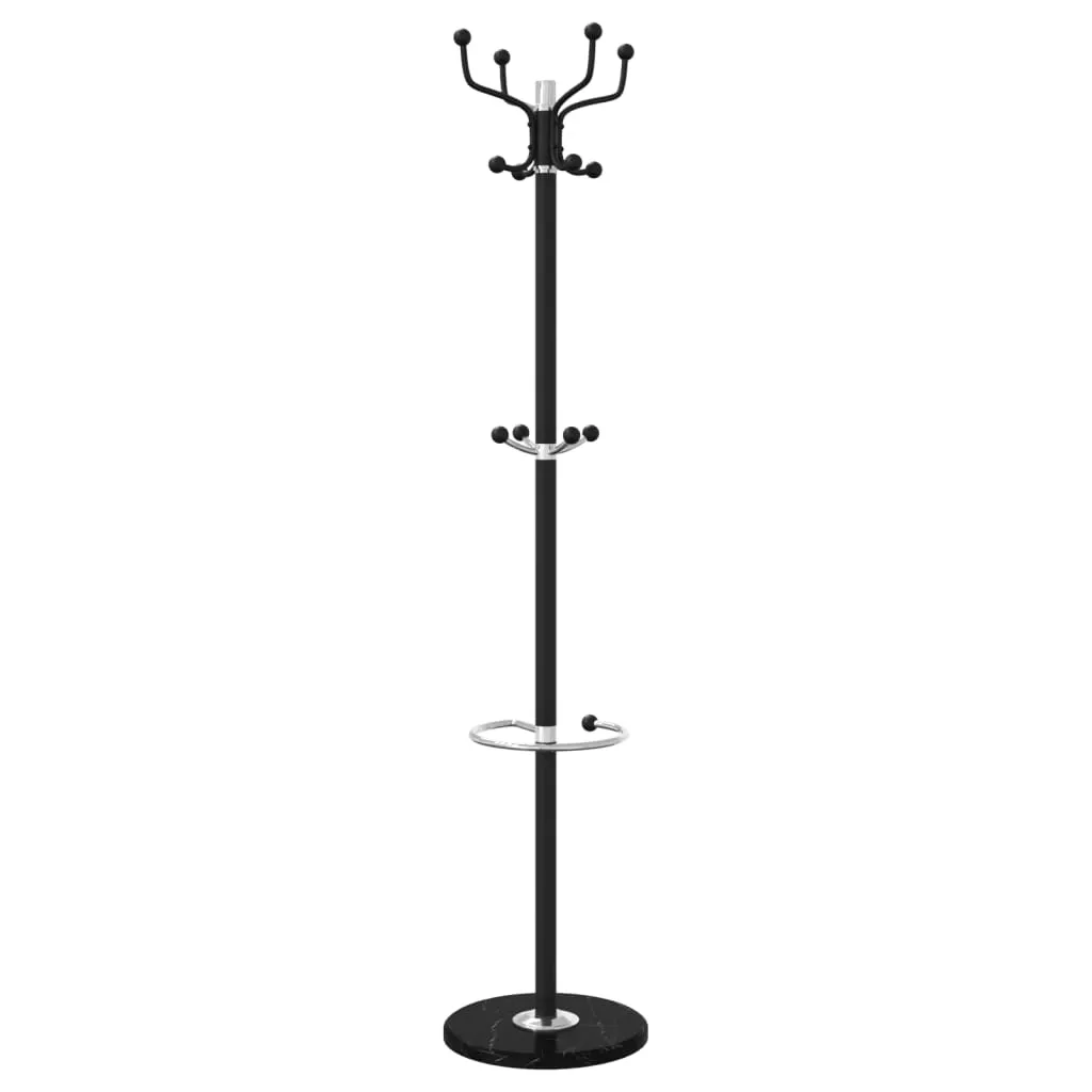 Coat Stand with Umbrella Holder Black 180 cm Powder-coated Iron