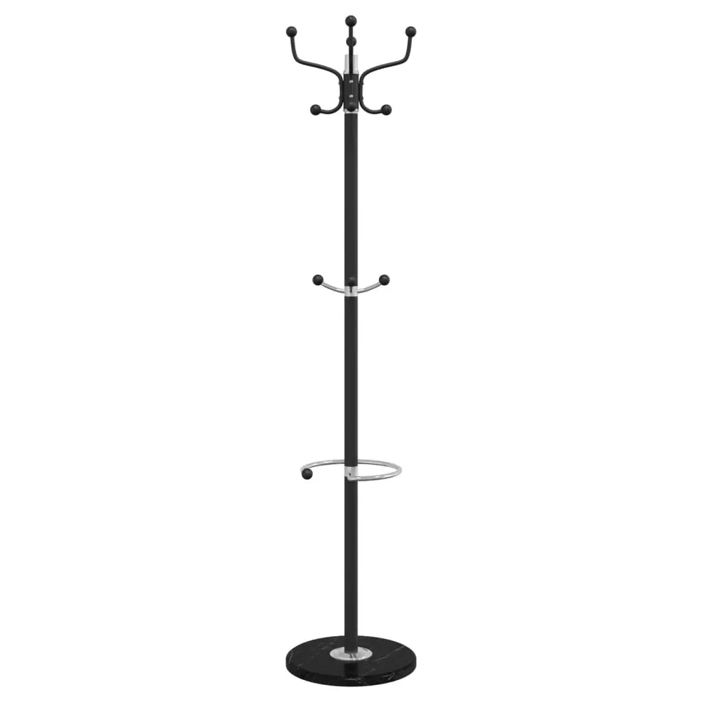 Coat Stand with Umbrella Holder Black 180 cm Powder-coated Iron