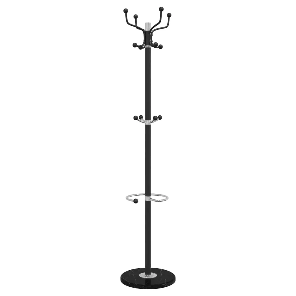 Coat Stand with Umbrella Holder Black 180 cm Powder-coated Iron