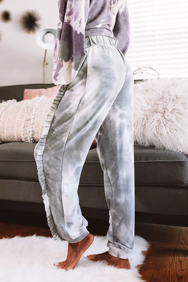 Comfy Vibes Tie Dye Ruffle Joggers