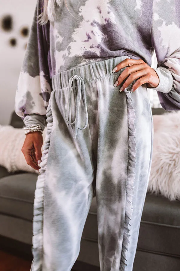 Comfy Vibes Tie Dye Ruffle Joggers