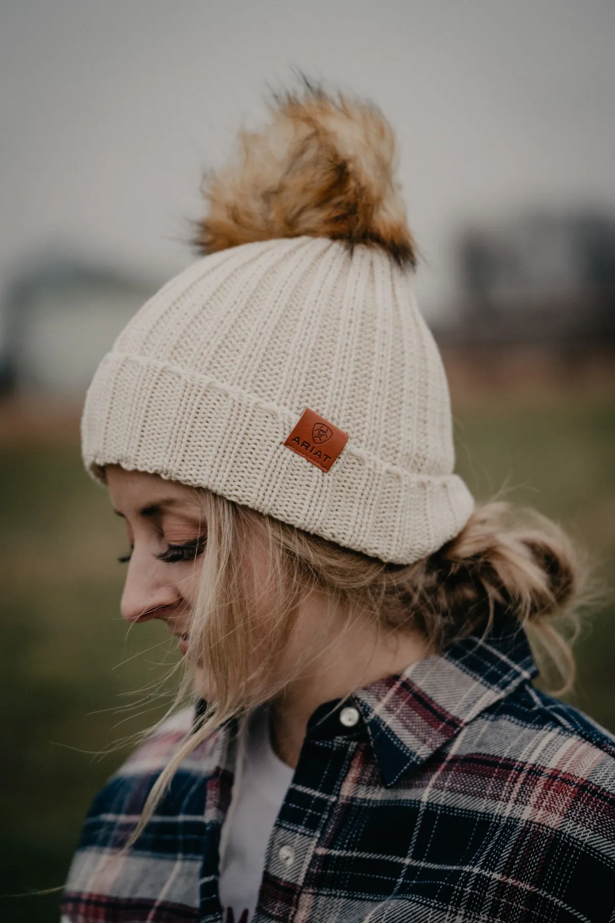 'Cotswold' Ariat Unisex Beanie with Faux Fur Pom {2 Colours}