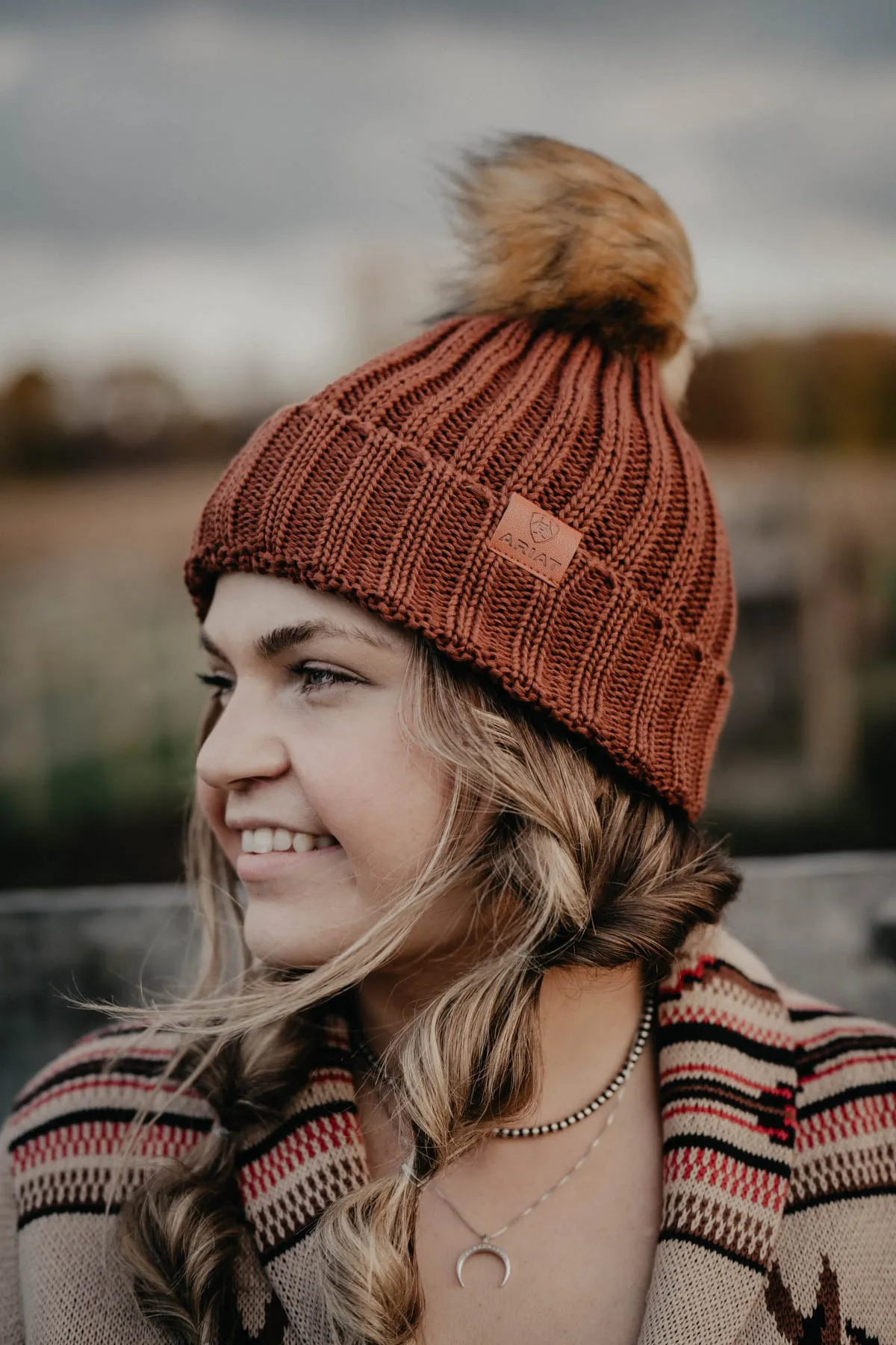 'Cotswold' Ariat Unisex Beanie with Faux Fur Pom {2 Colours}