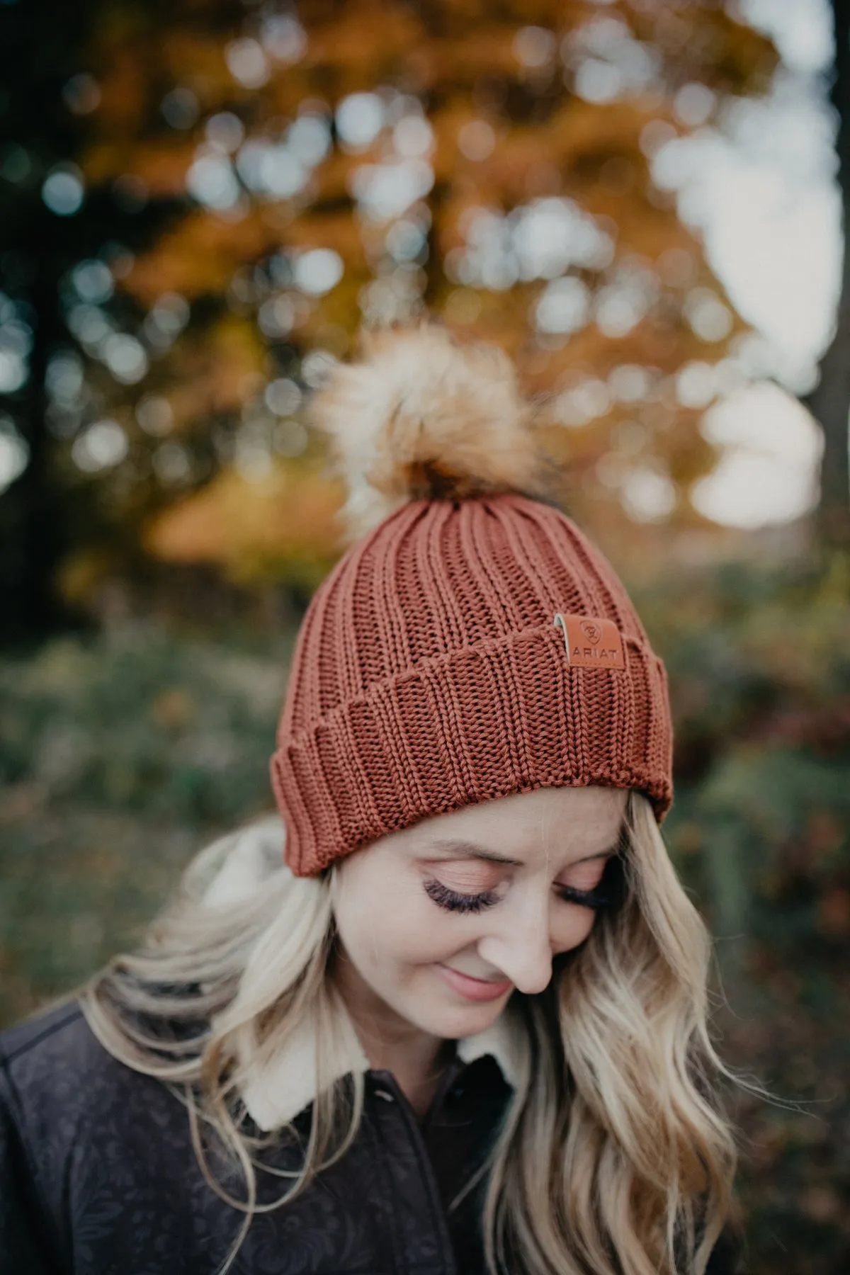 'Cotswold' Ariat Unisex Beanie with Faux Fur Pom {2 Colours}