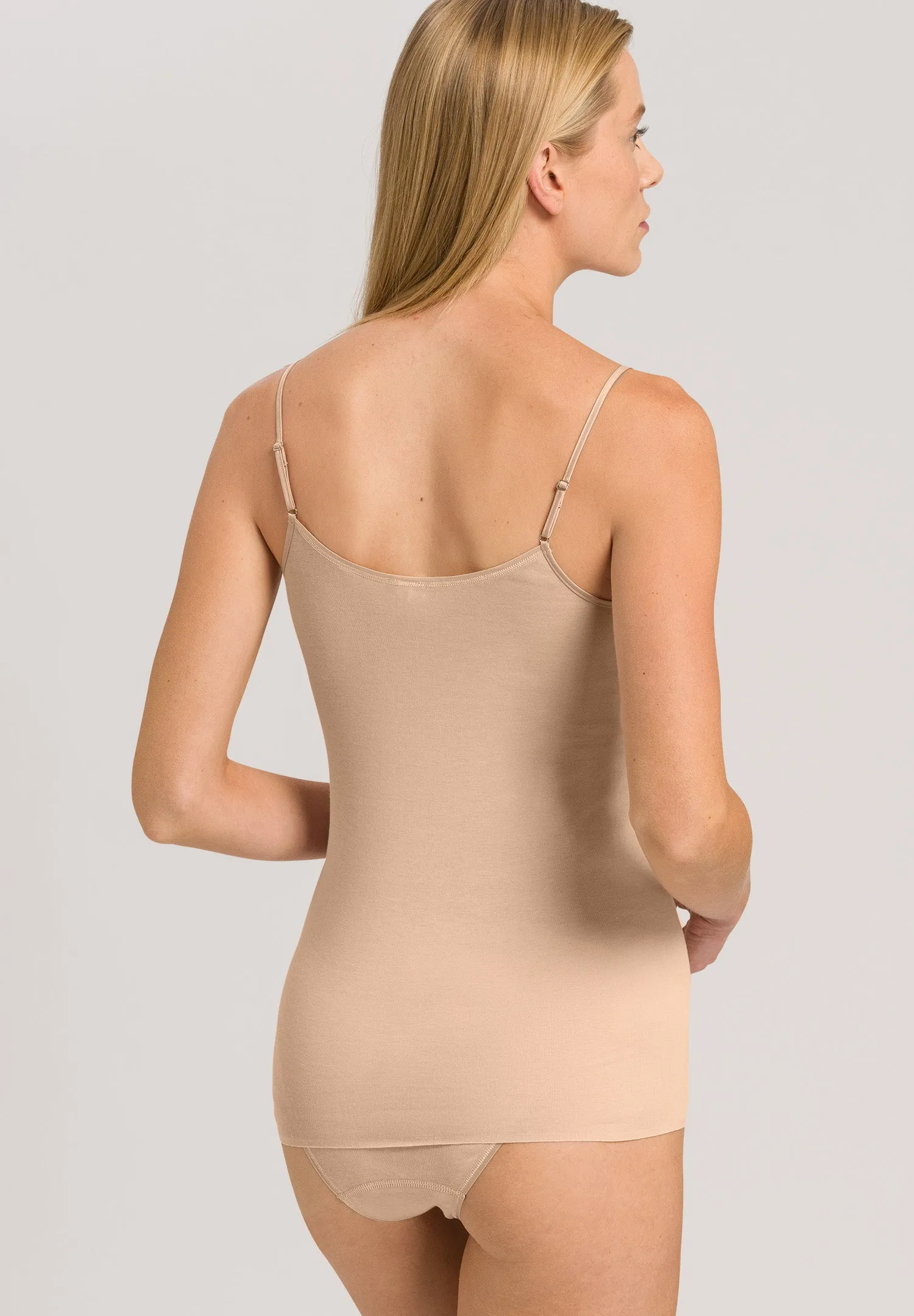 Cotton Seamless Cotton Round Neck Camisole | Beige 71600-274