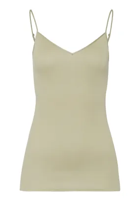 Cotton Seamless Cotton V-Neck Camisole | Moss Green 71601-2720