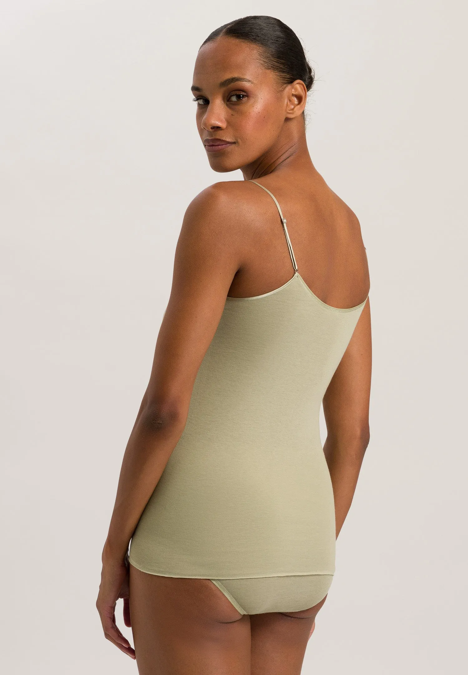 Cotton Seamless Cotton V-Neck Camisole | Moss Green 71601-2720