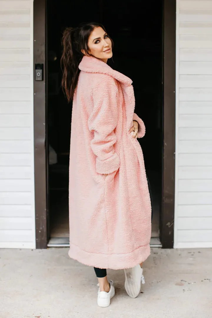 Cozy Chic Teddy Coat in Rosé Pink - VARIOUS SIZES