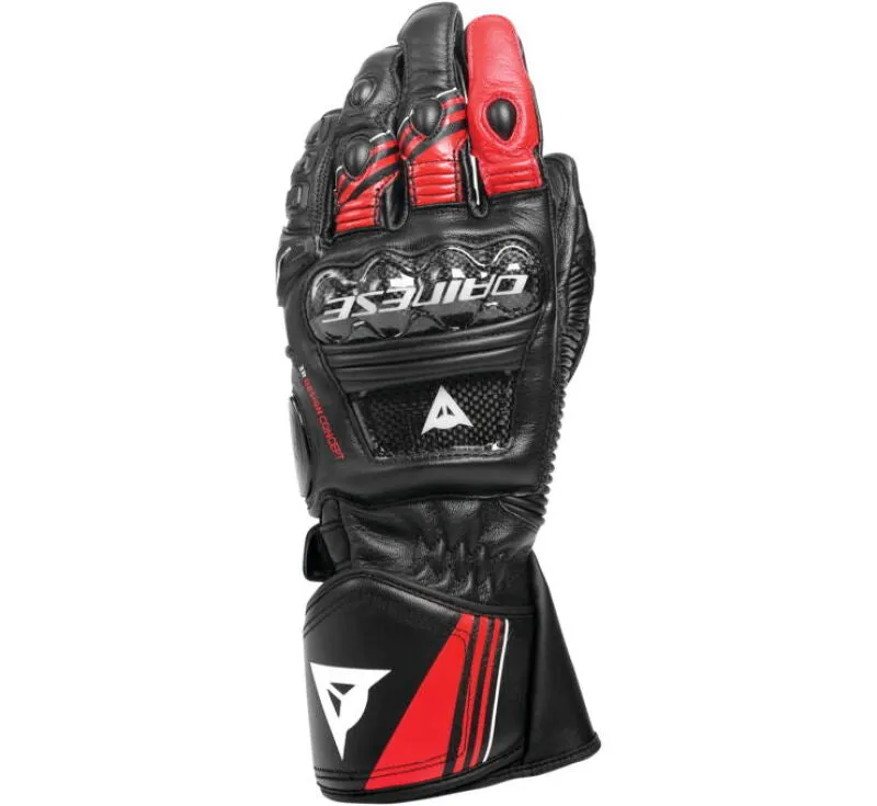 Dainese Druid 4 Leather Gloves Black/Lava-Red/White