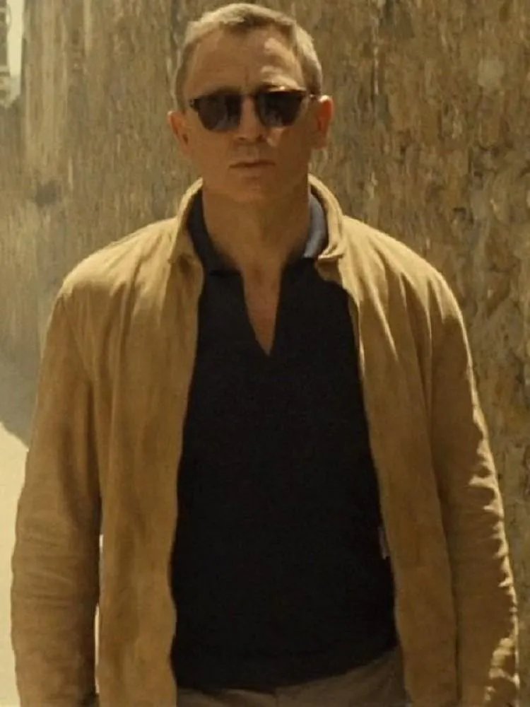 Daniel Craig Brown Suede Leather Jacket