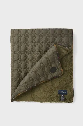 Dark Olive Dog Bone Quilted Blanket