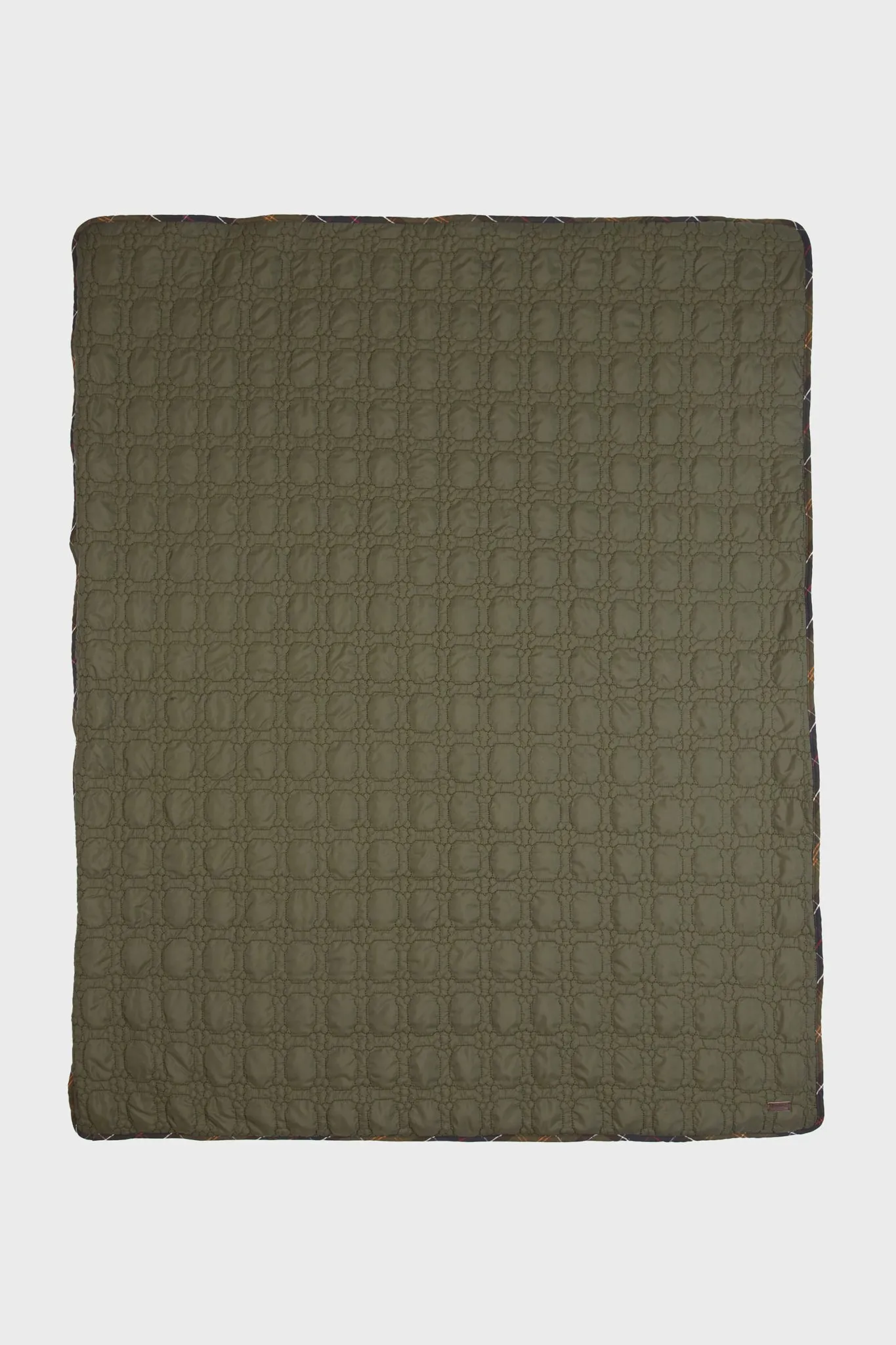 Dark Olive Dog Bone Quilted Blanket