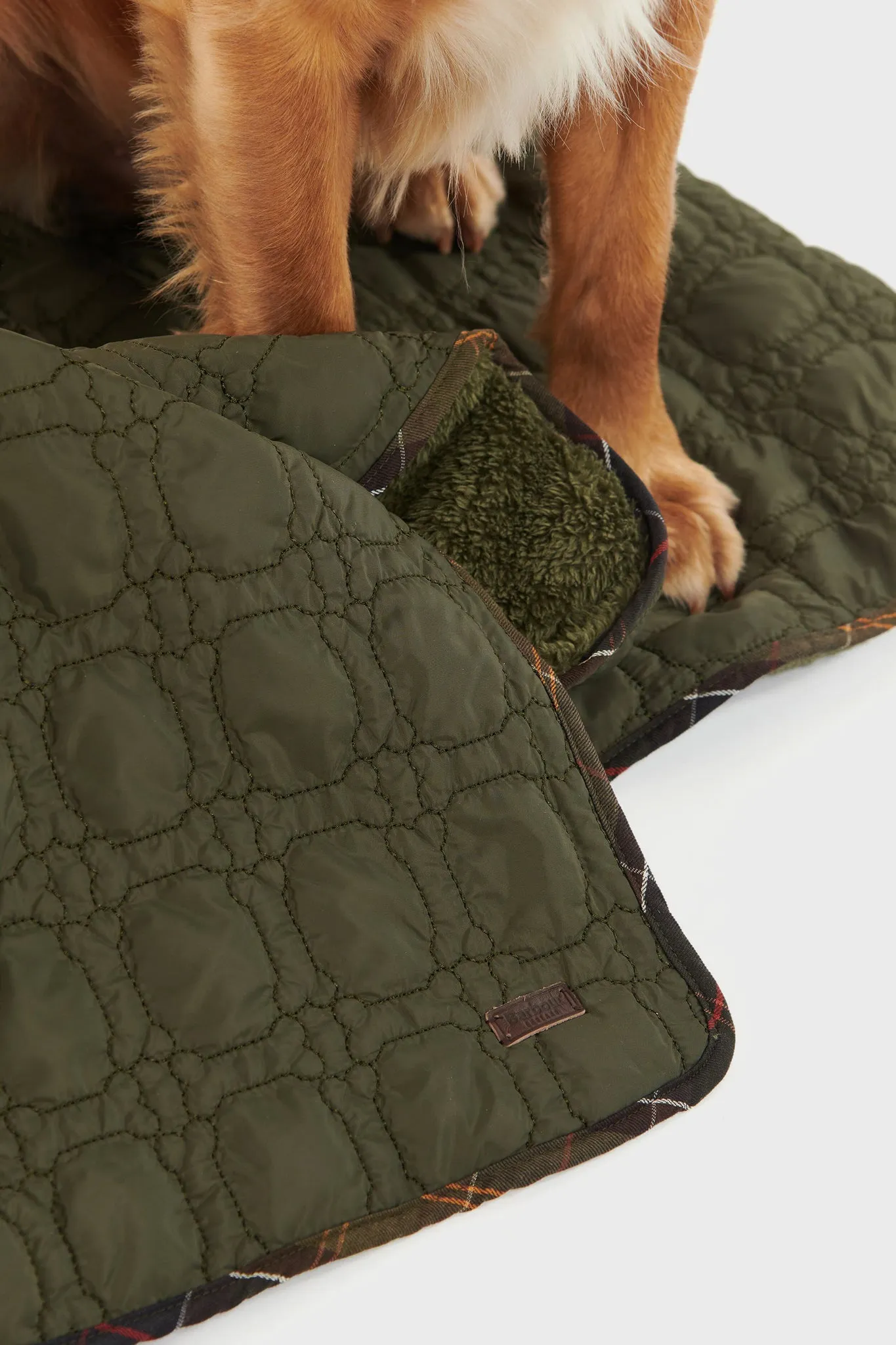 Dark Olive Dog Bone Quilted Blanket