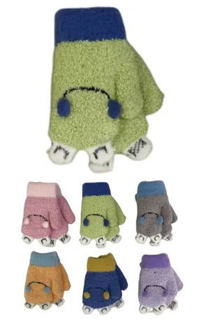 DBGK7817 Kids Frog Pattern Knit Winter Gloves 12prs Pack