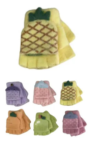 DBGK7821 Baby Fruit Pattern Knit Winter Gloves 12prs Pack