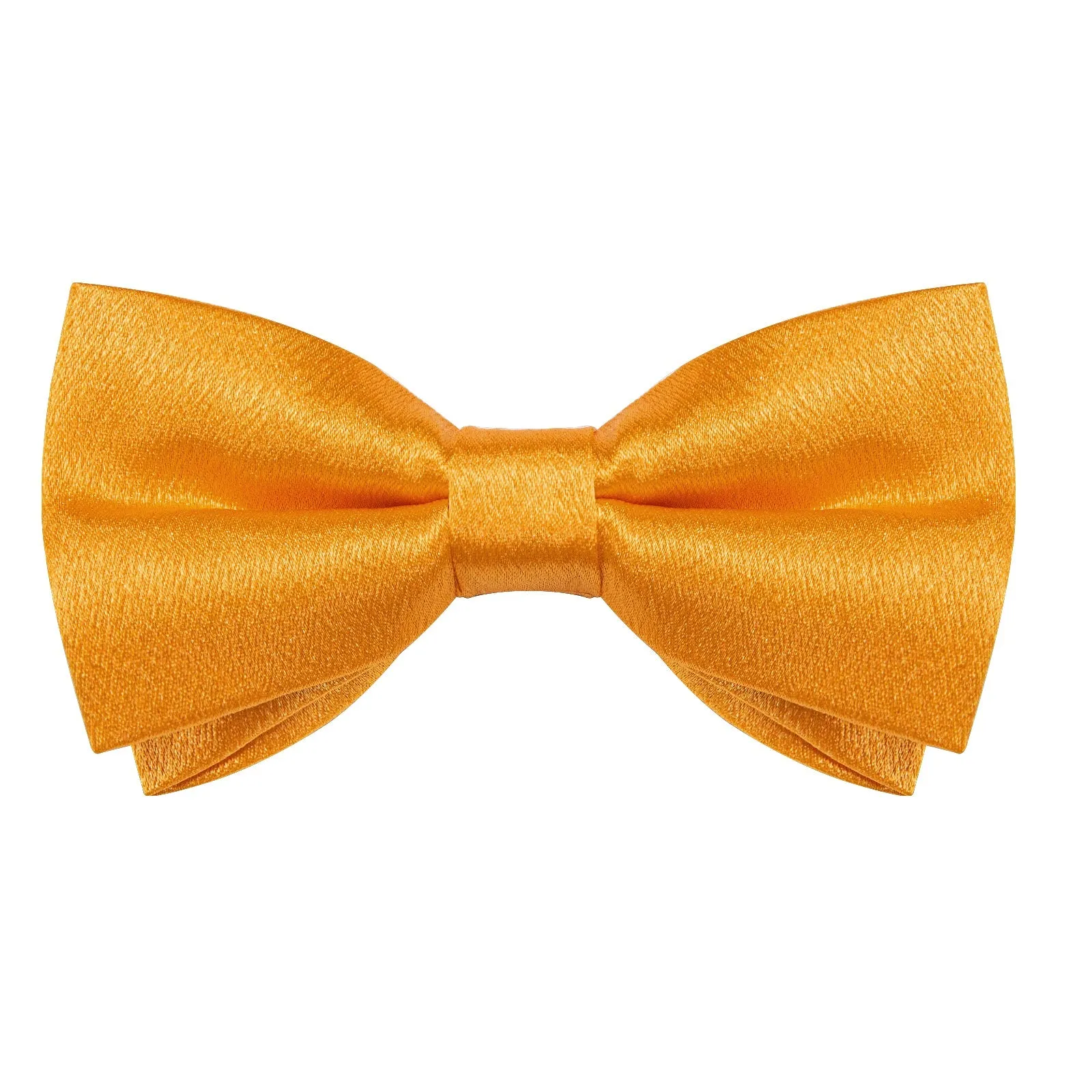 Deep Yellow Solid Shining Silk Men Vest Necktie Bow Tie Handkerchief Cufflinks Set