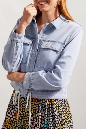 Denim Cropped Jacket w/Cord & Snap