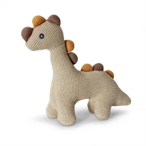 Dinosaur Cotton Knit Baby Toy - Linen