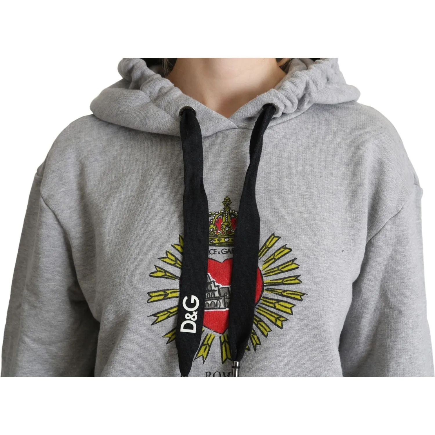 Dolce & Gabbana Exclusive Hooded Gray Cotton Sweater