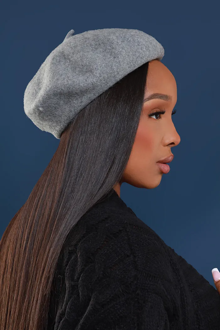 Don't Worry Darling Wool Beret - Grey