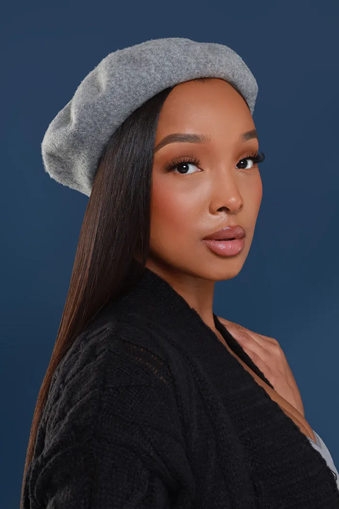 Don't Worry Darling Wool Beret - Grey