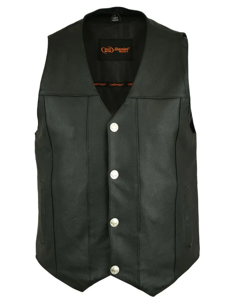 DS141 Men's Single Back Panel CCW Vest W Buffalo Nickel Snaps