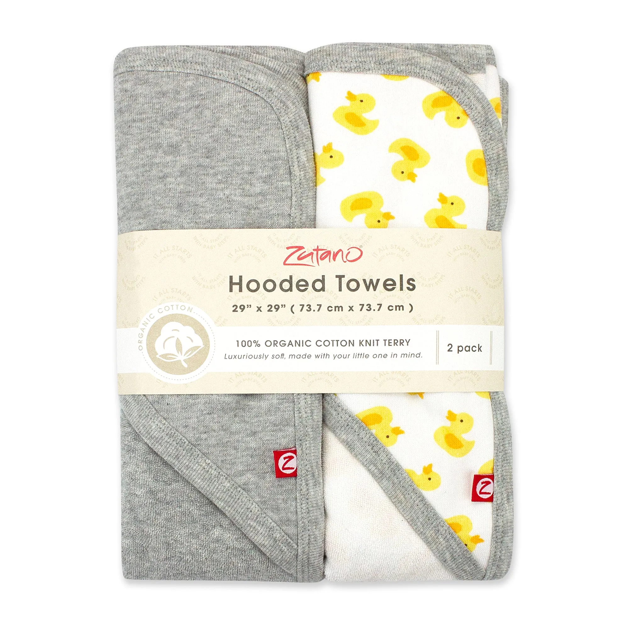 Ducks Organic Cotton Knit Terry Hooded Towel 2 Pack