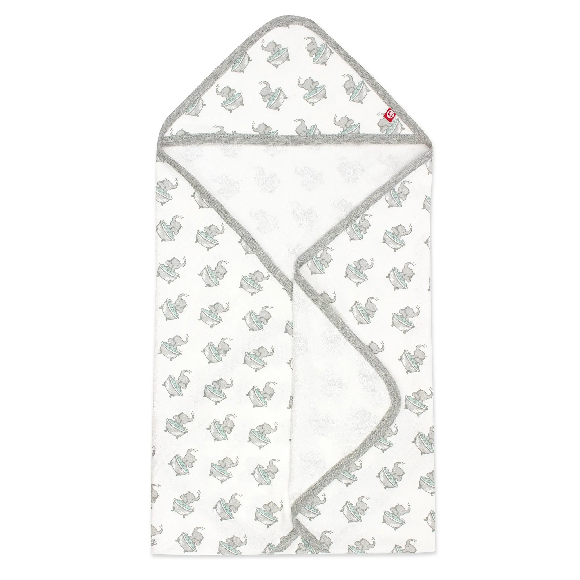 Elephants Organic Cotton Knit Terry Hooded Towel