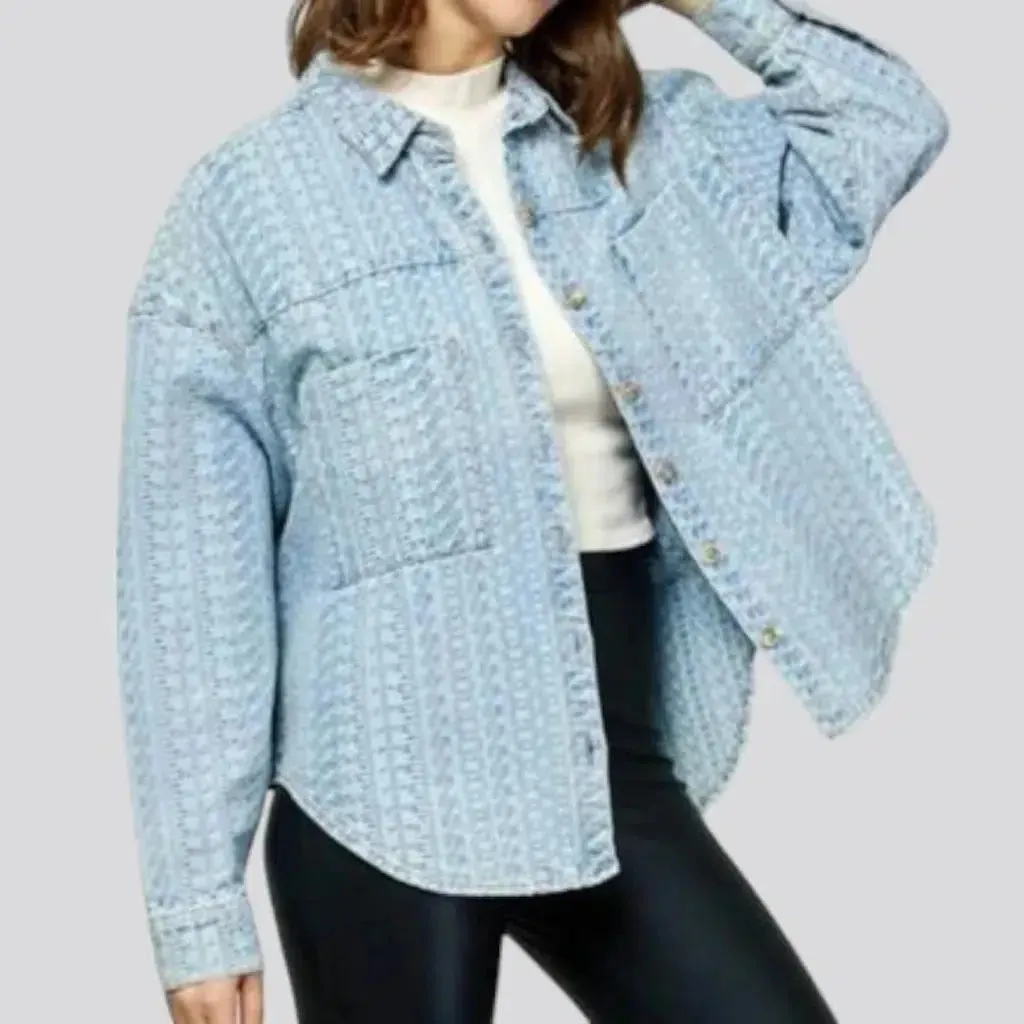 Embroidered women's denim jacket