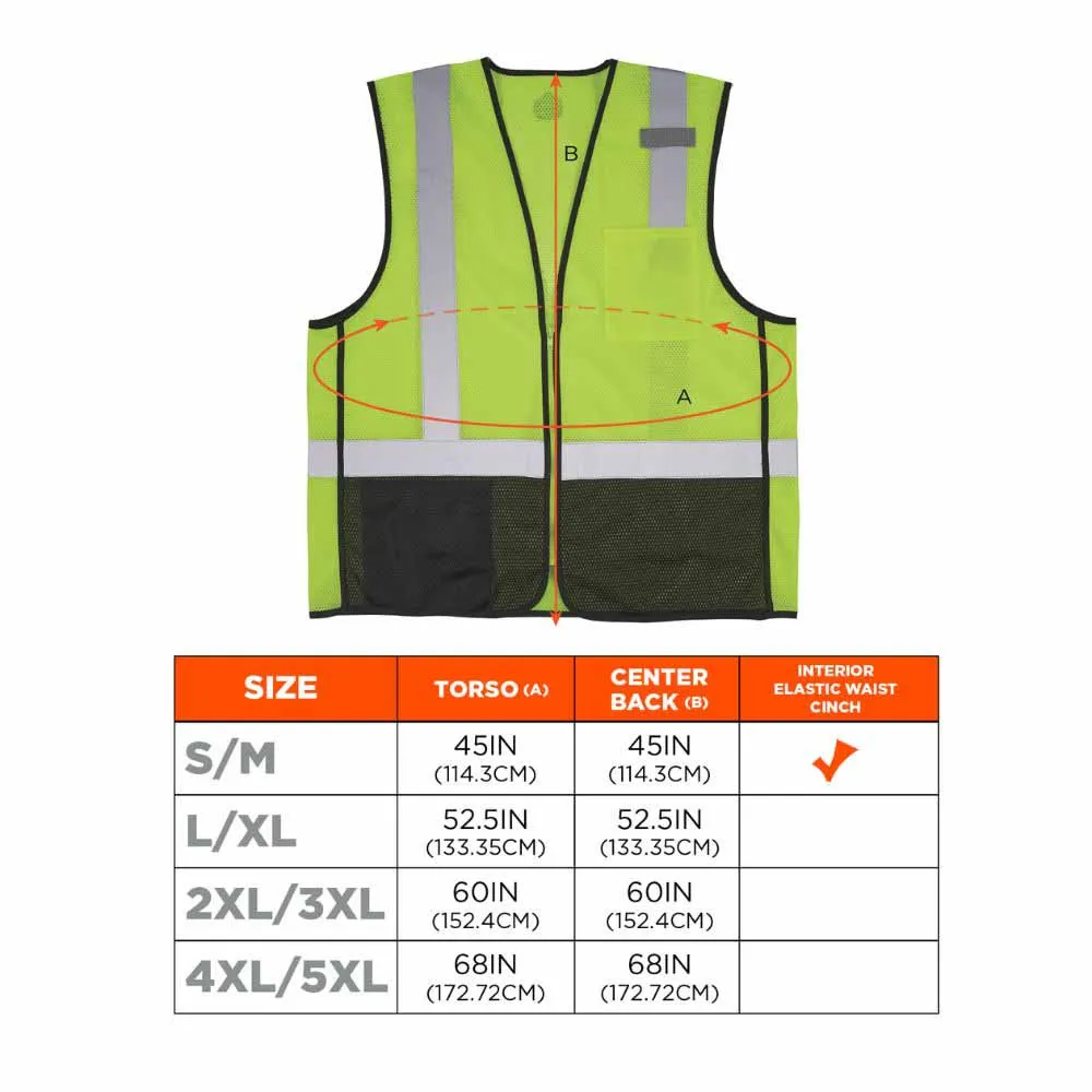 Ergodyne 23017 8210ZBK 2XL/3XL Lime Hi Vis Safety Vest