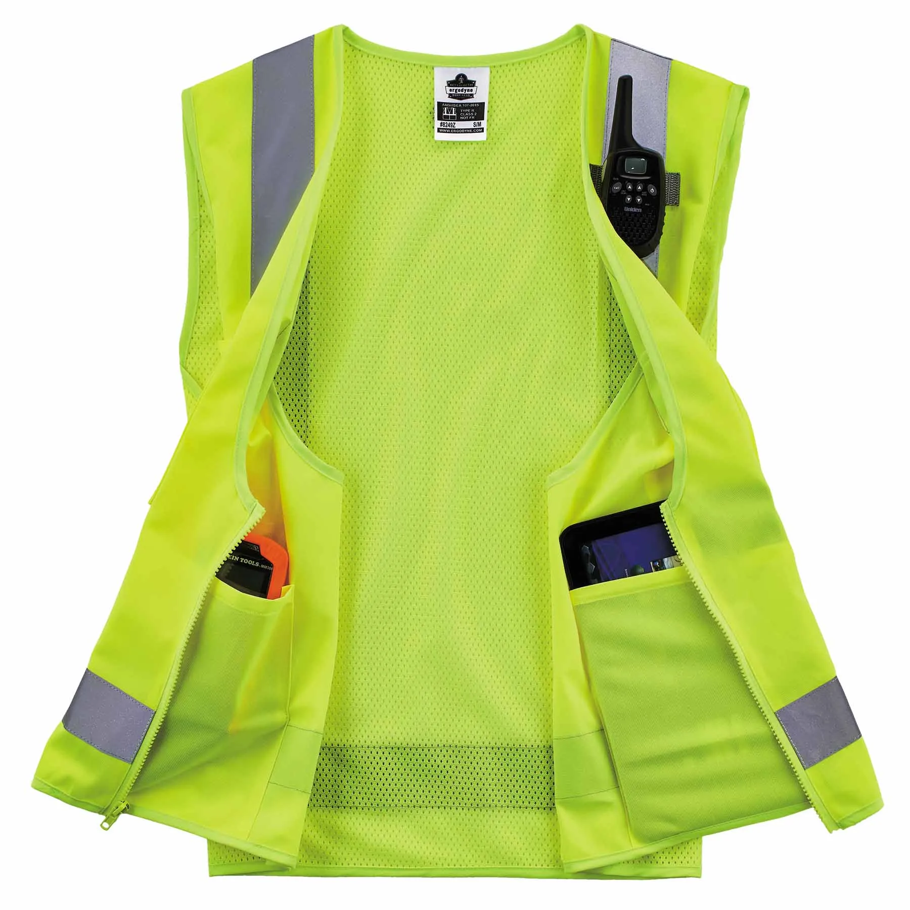 Ergodyne 24503 8249Z-S M Lime Class 2 Economy Surveyors Vest - Single Size