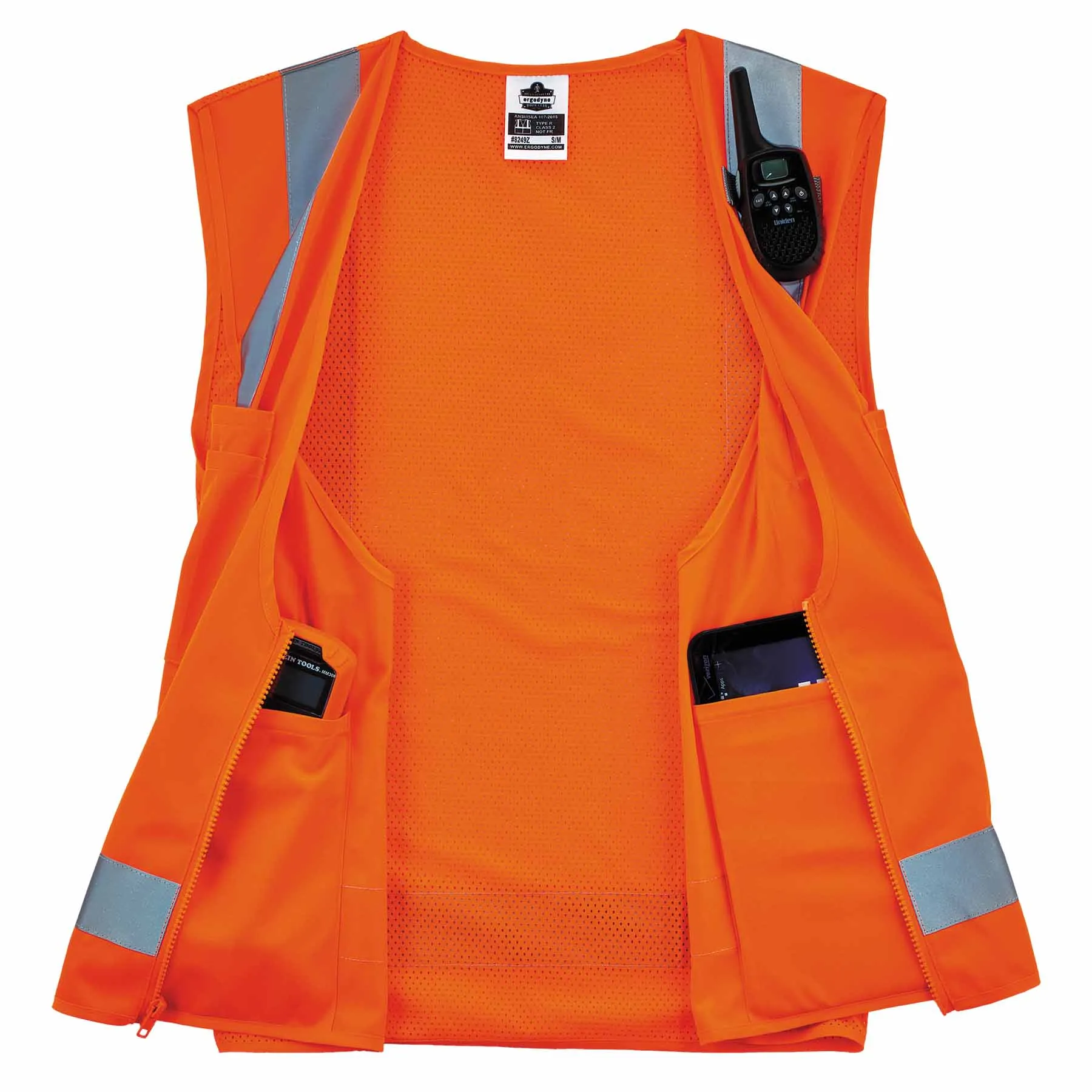 Ergodyne 24511 8249Z-S XS Orange Class 2 Economy Surveyors Vest - Single Size