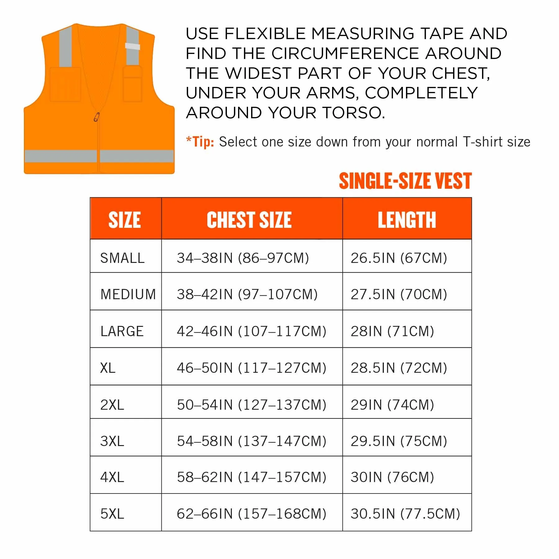 Ergodyne 24511 8249Z-S XS Orange Class 2 Economy Surveyors Vest - Single Size