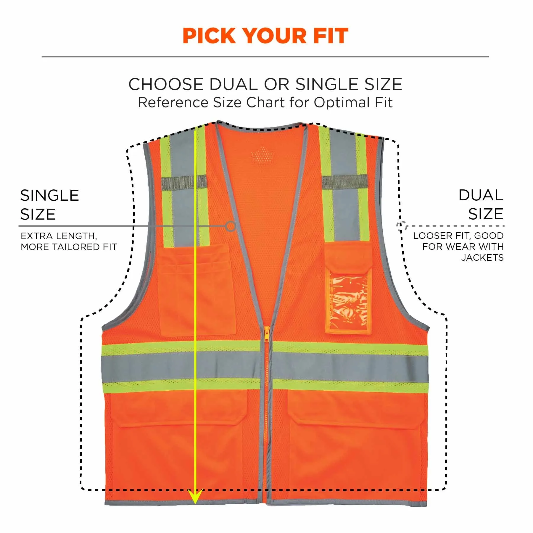 Ergodyne 24578 8246Z-S 4XL Orange Class 2 Two-Tone Mesh Vest - Single Size