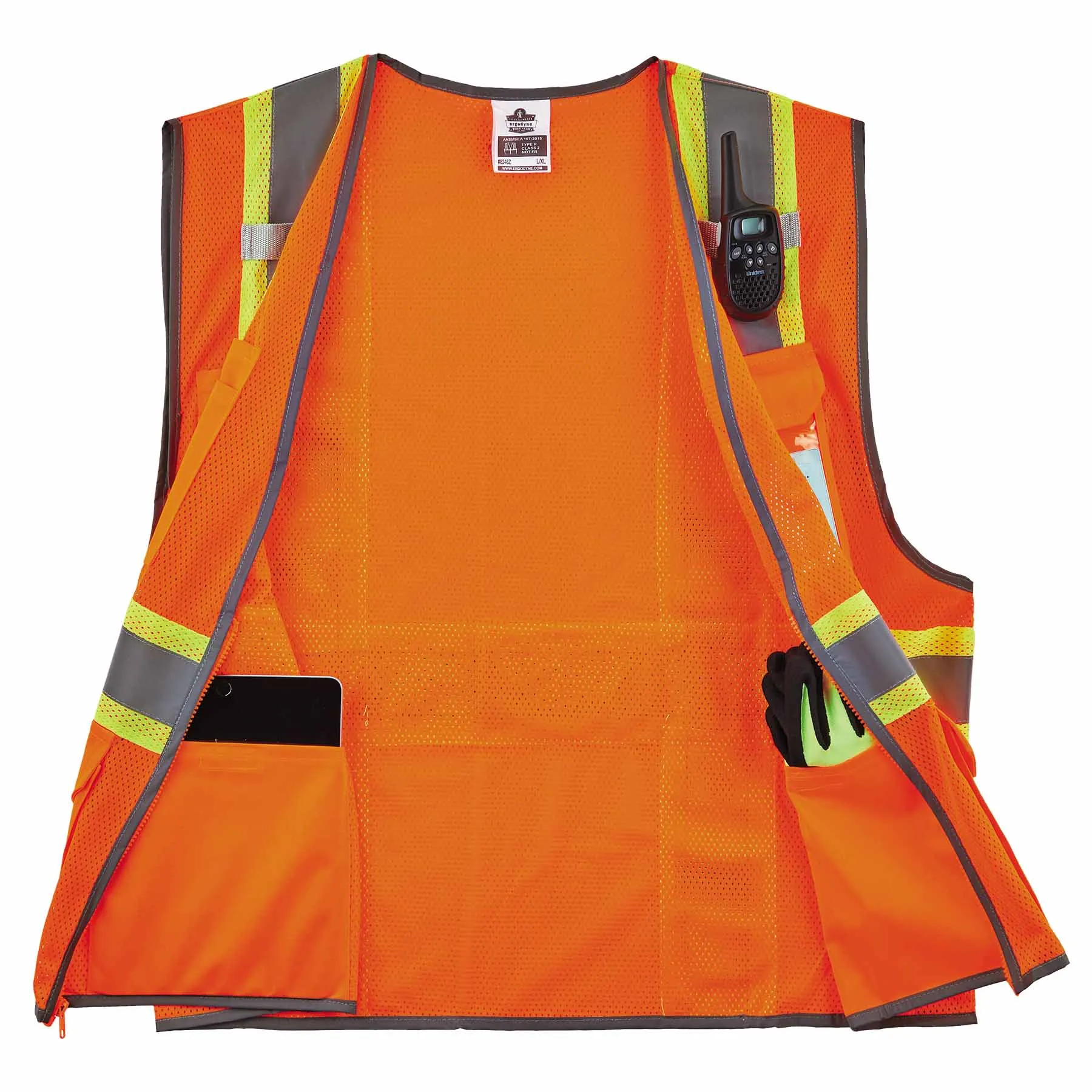 Ergodyne 24578 8246Z-S 4XL Orange Class 2 Two-Tone Mesh Vest - Single Size