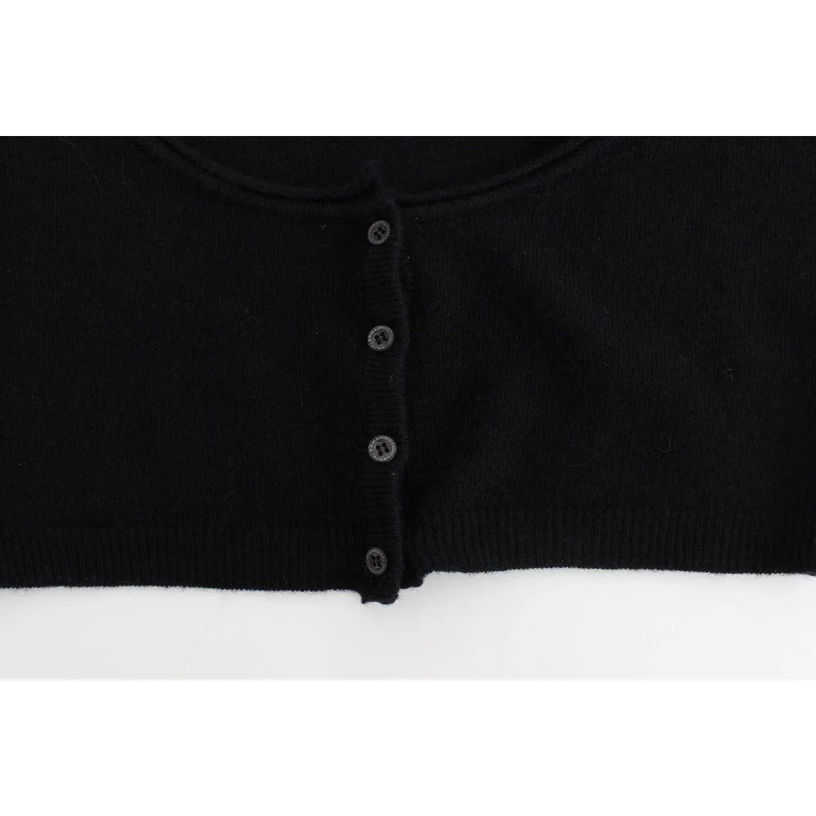 Ermanno Scervino Chic Cropped Black Wool-Cashmere Sweater