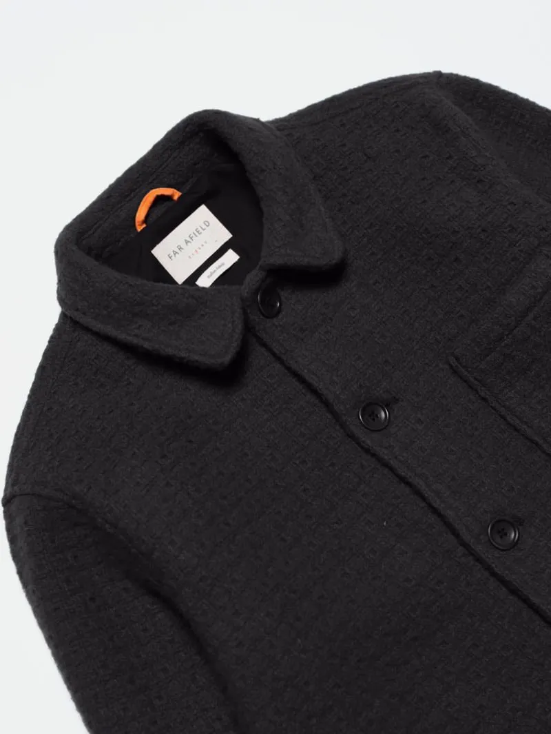 Far Afield Station Jacket Black Textured Jacquard