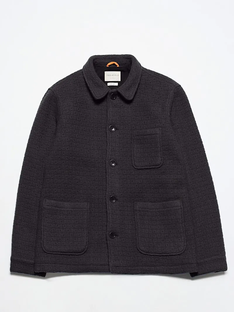 Far Afield Station Jacket Black Textured Jacquard