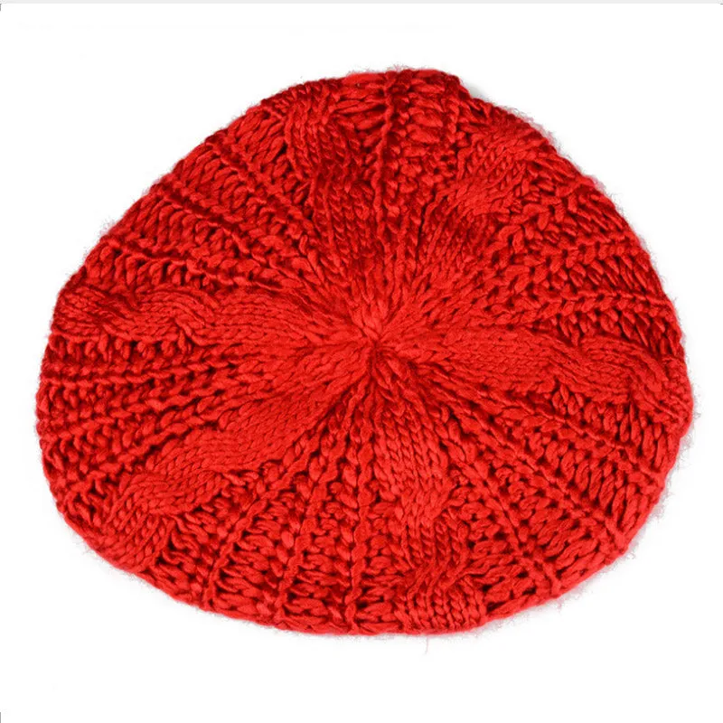 Fashion Warm Winter Women Beret Braided Baggy Knit Crochet Beanie Hat Ski Cap