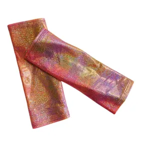 FESTIE BESTIE | Pink/Orange Holographic Gloves, Festival Accessories, Rave Gloves