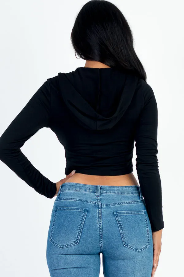 French Terry Crop Zip Up Hoodie (CAPELLA)