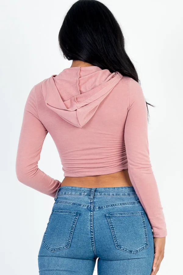 French Terry Crop Zip Up Hoodie (CAPELLA)