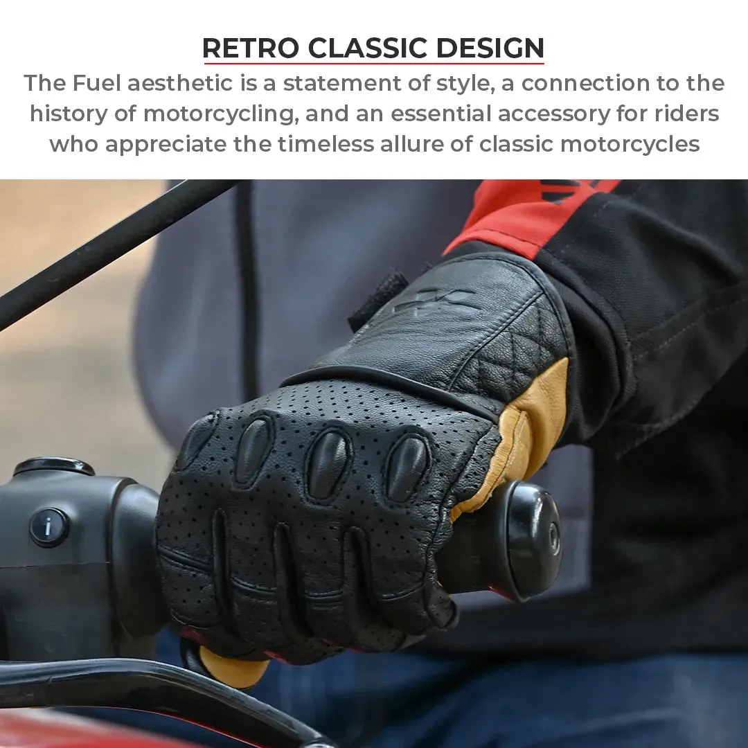 FUEL - RETRO CLASSIC LEATHER MOTORCYCLE GLOVES