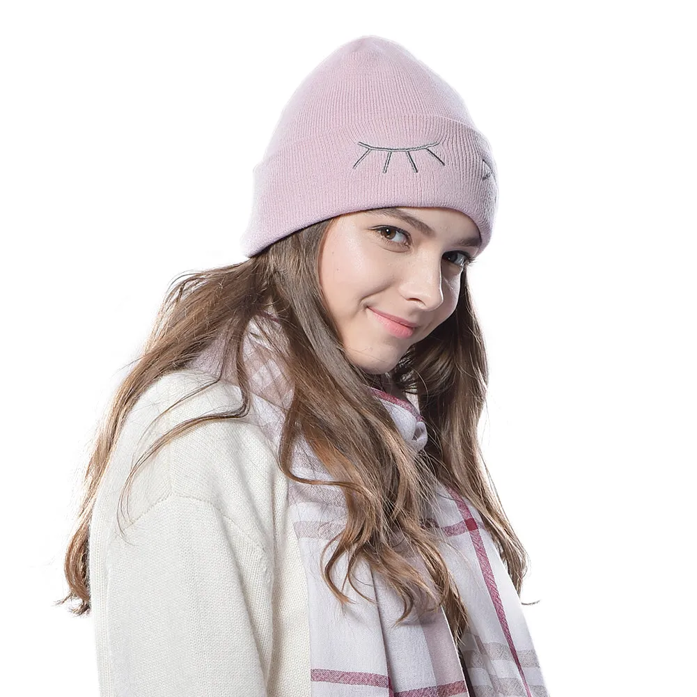 FURTALK Women Winter Beanies Hat Eyes Pattern  Drop Shipping HTWL036