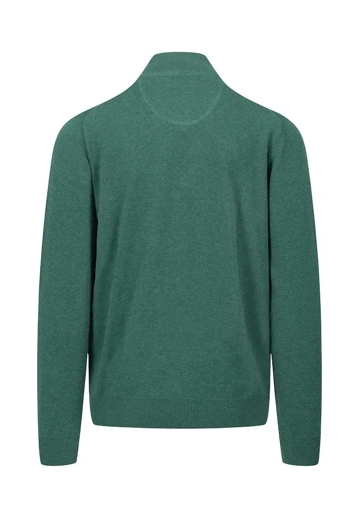 Fynch Hatton - 3XL, Cotton Half Zip, Dark Emerald