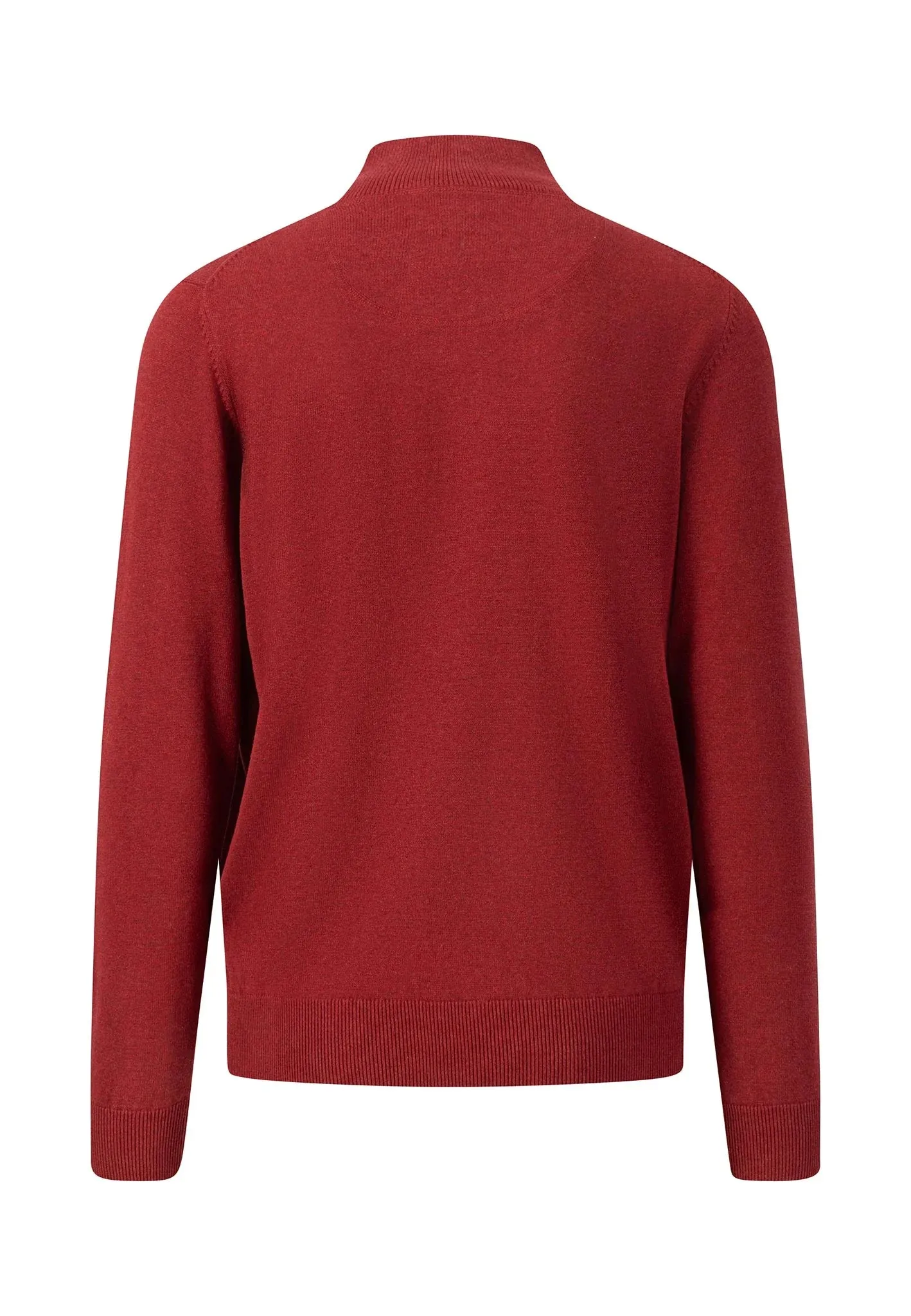 FYNCH HATTON Scarlet Cotton Sweater with Troyer Collar