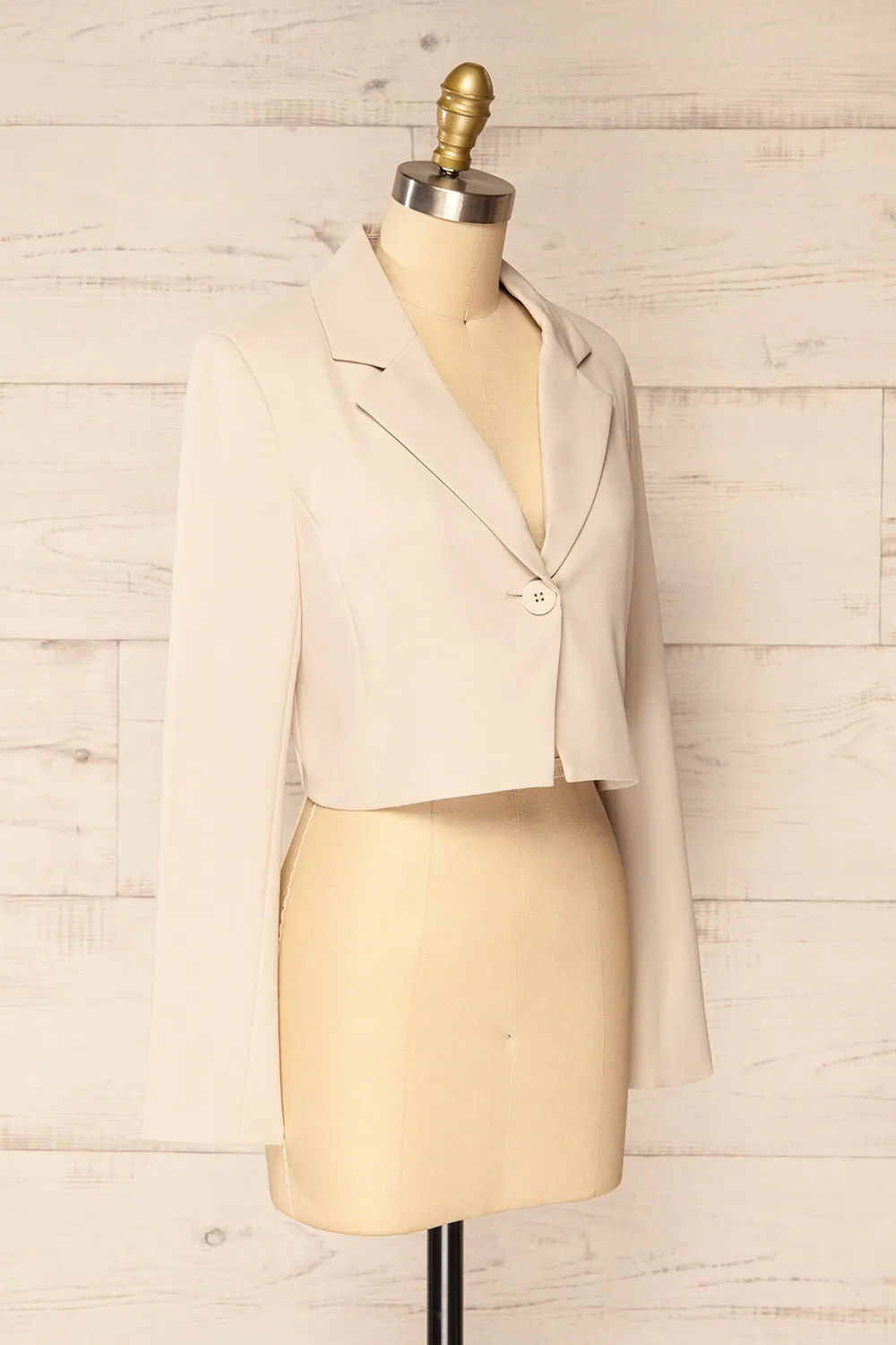 Gaborone Beige | Cropped Blazer