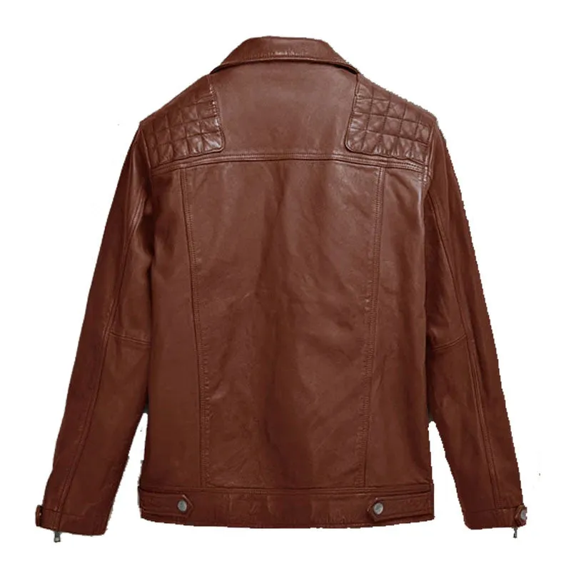 Genuine New Style Trending Ironwood Tan Biker Leather Jacket