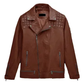 Genuine New Style Trending Ironwood Tan Biker Leather Jacket