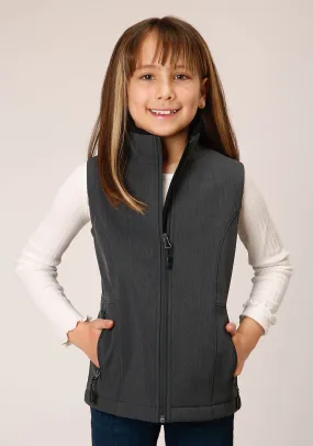 GIRLS  HEATHER GREY SOFT SHELL TECH VEST